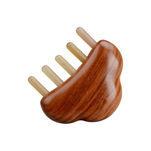 水牛角梳子云朵梳天然檀木梳子头部经络梳颈肩按摩刮痧板面部美容