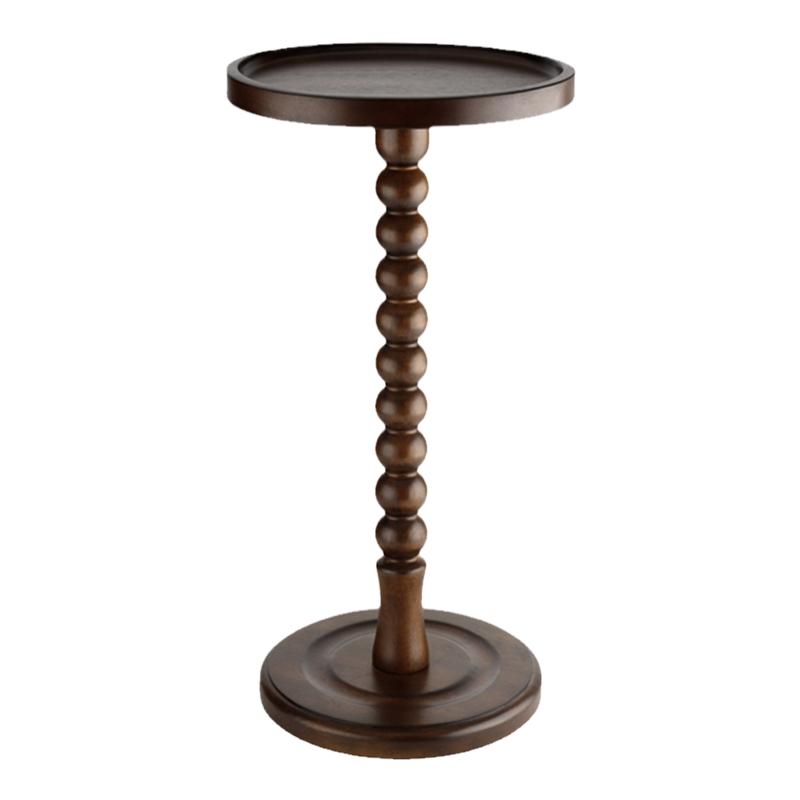 椭圆全实木中古风沙发边几