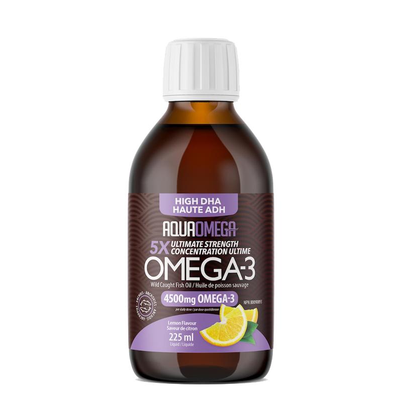 【双十一清仓】AQUAOMEGA 5倍高DHA液体深海鱼油omega3加拿大进口