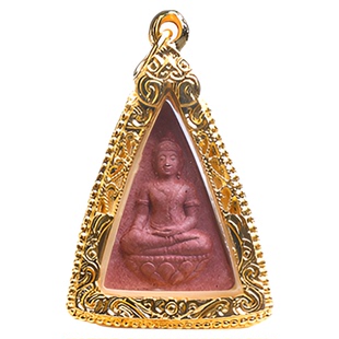 泰国佛牌 2547年 南帕亚女王 老牌 镀金壳项链吊坠带鉴定卡