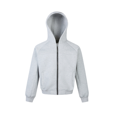 EME 秋季空气层太空棉开衫连帽卫衣男女美式boxy短宽版型百搭外套