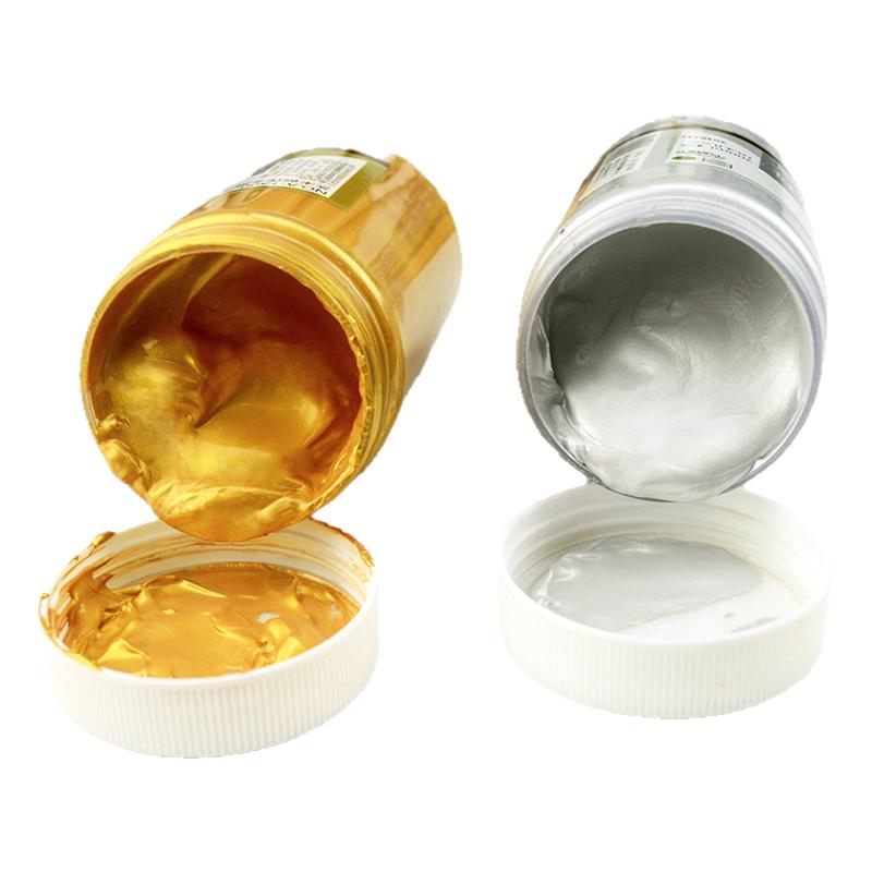 马利牌金色丙烯颜料罐装300ml银色初学者丙烯绘画美术用品墙绘手绘金属色佛光金绘画DIY涂料染色丙希颜料