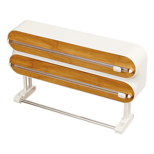 御仕家磁吸保鲜膜切割器厨房冰箱壁挂式三合一滑刀锡纸切割收纳盒