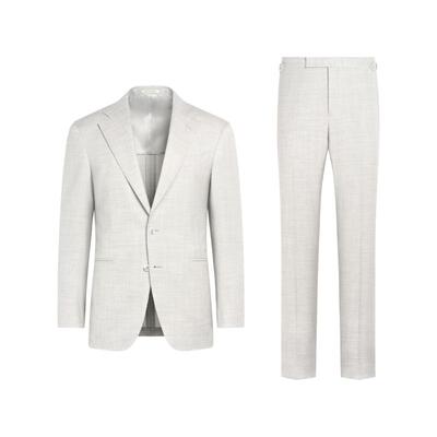 SUITSUPPLY浅灰色S130支羊毛休闲男士西装套装