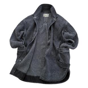 西里布水洗黑拔染廓形衬衣外套宽松休闲咔叽复古非porterclassi