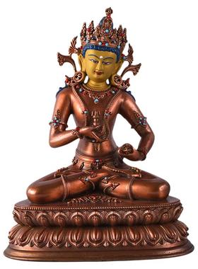 精品紫铜立体雕刻金刚萨埵菩萨佛像古董色供奉装饰玄关铜像摆件