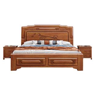 中式全实木床金花梨木1.8米双人大床1.5米仿古雕花榫卯工厂直销