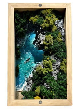 原创手工鲸鹿心形海岛氛围灯礼物