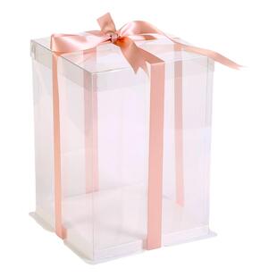 透明生日蛋糕盒子4四6六8八10十12寸单双层网红礼物加高烘焙包装