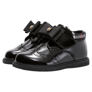 泰兰尼斯meta女童皮鞋儿童鞋黑色马丁靴宝宝满帮软底公主鞋小短靴