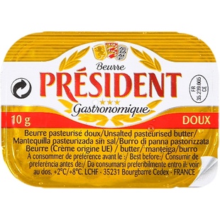 法国总统淡味黄油粒10g 进口动物淡味发酵黄油煎牛排家用烘焙材料