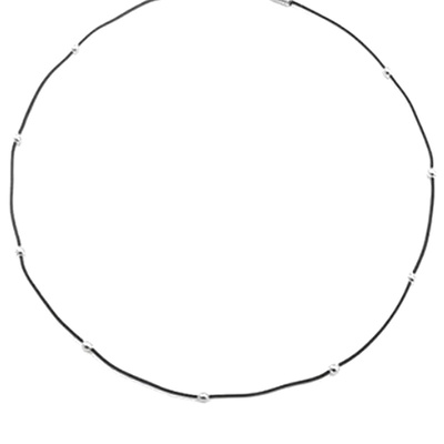 纯银小亮珠超细黑项链颈链