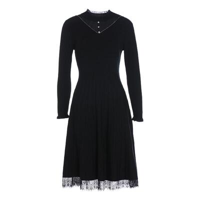 Gowani/乔万尼2024冬新款绵羊毛针织连衣裙假两件设计ET4M940501