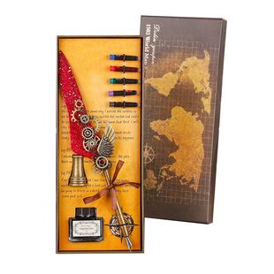 欧式羽毛笔蘸水笔钢笔学生生日礼盒送朋友礼物送礼文具套装