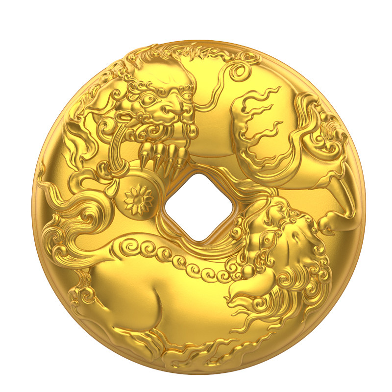 金米黄金吊坠事事如意平安扣