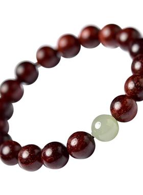 宏杰小叶紫檀猛犸蜜蜡单珠手链