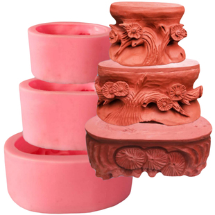 硅胶奇石底座模具石头摆件天然山形太行山奇石底座托架实木可挖槽