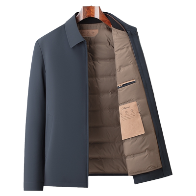 老人头爸爸装羽绒服内胆可脱鹅绒