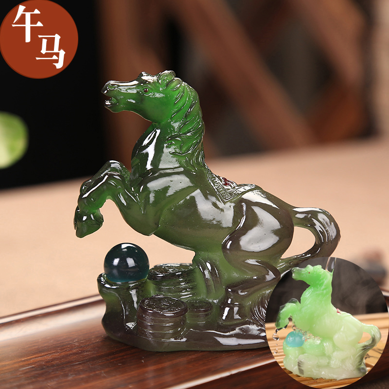 12十二生肖小马变色茶宠摆件茶玩茶桌茶盘茶道配件装饰品马到成功