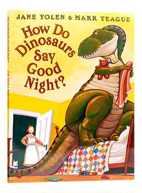 恐龙怎么说晚安 英文原版 How Do Dinosaurs Say Good Night 家有恐龙系列 亲子共读图画故事书 平装大开 全彩趣味插画