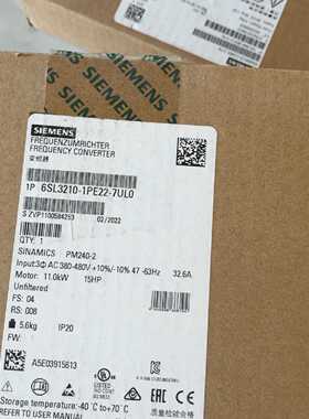 【询价】6SL3210-1PE22-7UL0未拆封适用