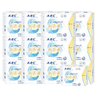 ABC卫生巾极薄日用240mm夜用280姨妈女整箱批发官方旗舰店正品
