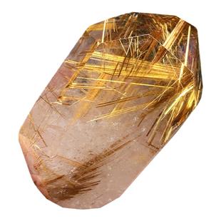 天然水晶金发晶原石打磨钛晶花随形原矿标本黄铜发晶家居玄关摆件