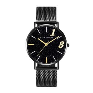 【自营】Katie Ermilio 黑色星空面13金钉情侣表男女同款时尚手表