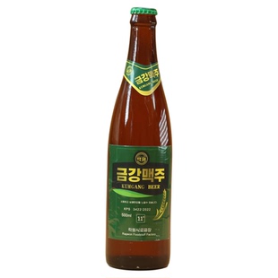 金刚啤酒朝鲜黄啤特产原装进口丹东旅游平壤鸭绿江凤鹤大同江