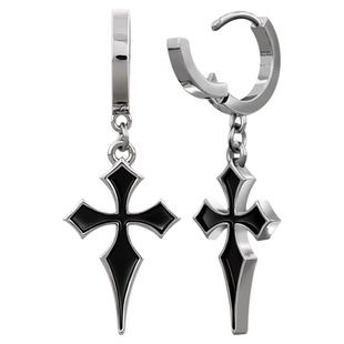 punkyouth哥特秩序十字耳环925银防过敏暗黑亚文化个性潮搭