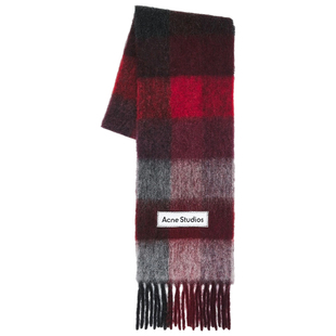 [春季新品]Acne Studios VALLY彩虹马海毛混纺围巾红色REVOLVE