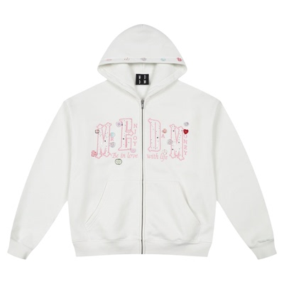 MEDM纽扣贴粗花呢logo休闲卫衣