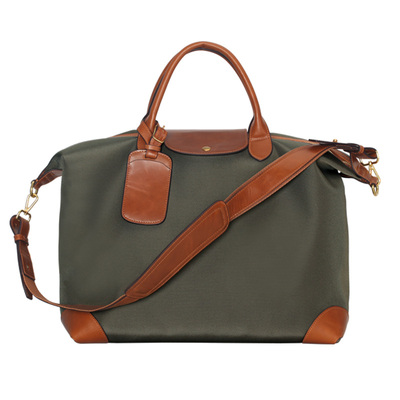 托特饺子包牛津布配油蜡皮大包