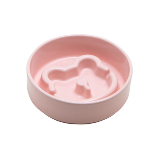 Petdebby熊脸陶瓷狗狗慢食碗宠物碗猫碗狗碗缓食盆防噎增高护颈