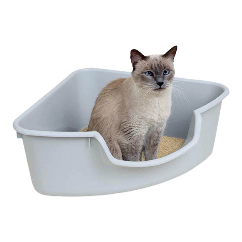 SmartCat三角猫砂盆大号开放式塑料省空间墙角猫厕所用品半封闭式