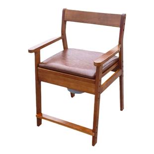 实木老人病人扶手靠背式结实坐便椅家用移动马桶坐便器厕所坐便凳