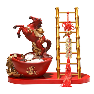 马上发财入户玄关钥匙收纳摆件马年家居装饰乔迁之喜搬家仪式礼物