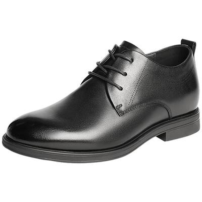 森达正装皮鞋男2025秋新款简约牛皮革圆头皮鞋商务德比鞋JDZ57CM5