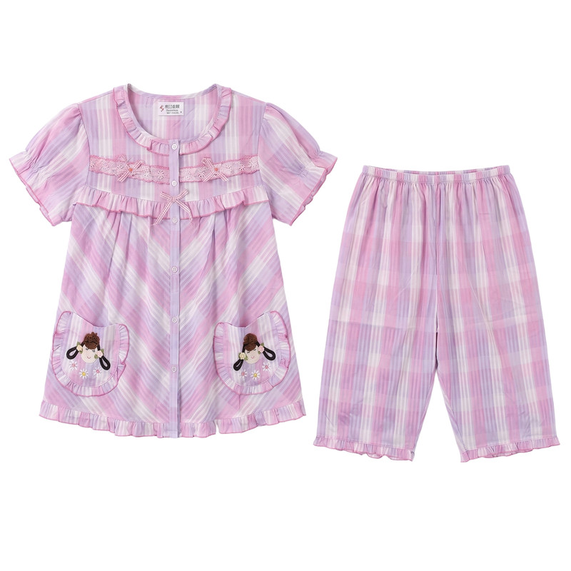 清爽纯棉家居服欣琦丝女
