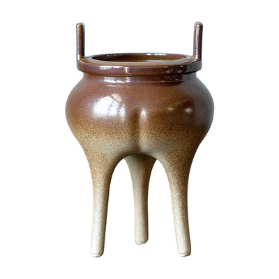 碌心中式复古朝圣香炉线香插香器