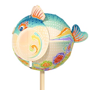 自然造物河豚灯笼手提古风元旦节花灯铁艺儿童可爱文创有趣的礼物