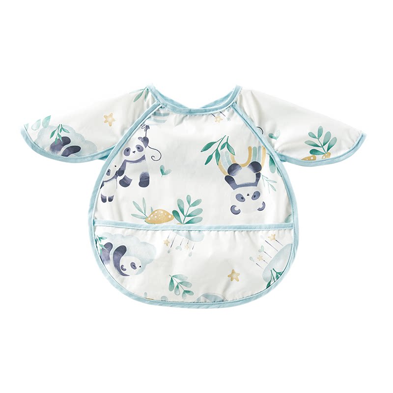 欧孕女宝宝吃饭围兜婴儿辅食专用无袖罩衣儿童防水防脏饭兜围嘴