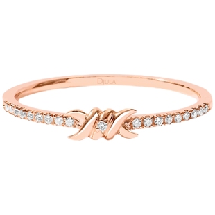 【3期免息】DJULA茱蕊 逆爱系列18K金镶钻玫瑰金白金黄金戒指