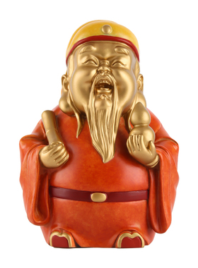 阿三铜艺全黄铜客厅福禄寿摆件