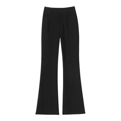 西装微喇裤女2025新款黑色裤子