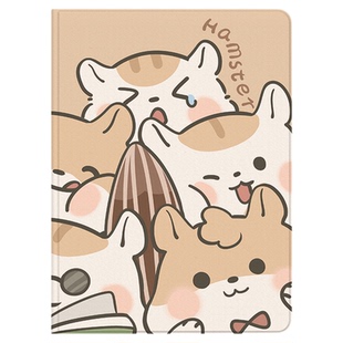 适用于ipad10保护套带笔槽iPad Air5平板壳2022新款mini6卡通仓鼠ipadpro防摔2020/19迷你8第九代11寸7书本式