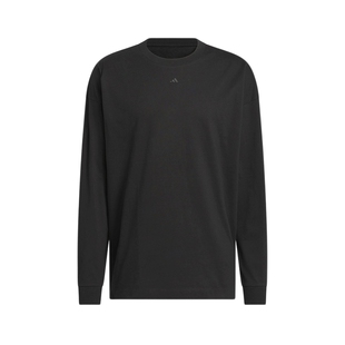 adidas阿迪达斯男女同款休闲简约篮球运动棉质宽松长袖T恤JX5580