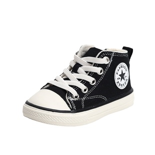 宝宝学步鞋秋冬棉鞋男童高帮帆布鞋加绒保暖婴儿软底女童小童鞋子