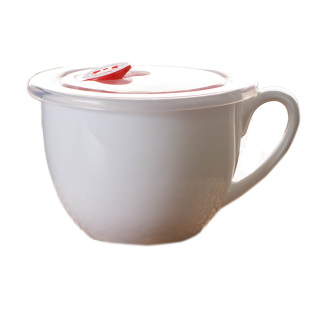 杯子陶瓷麦片杯早餐杯带盖大容量燕麦大号牛奶杯大码马克杯碗泡面