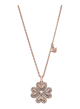 阿玛尼925银四叶草幸运芯项链